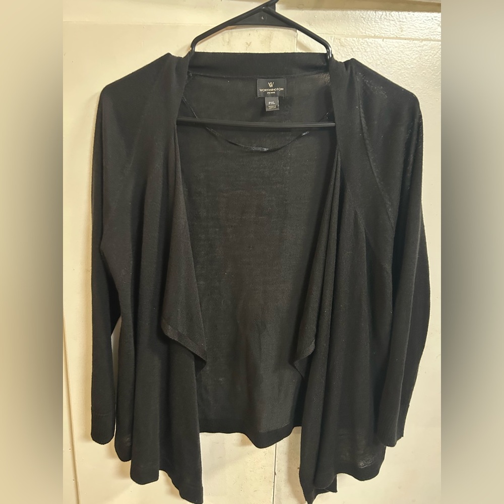 Worthington Elegant Black Cardigan Sweater